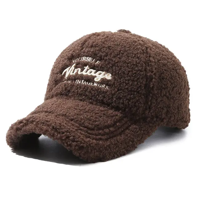 Thickened Warm Peaked Street Versatile Winter Baseball Cap Brown - Shop at LoveMi