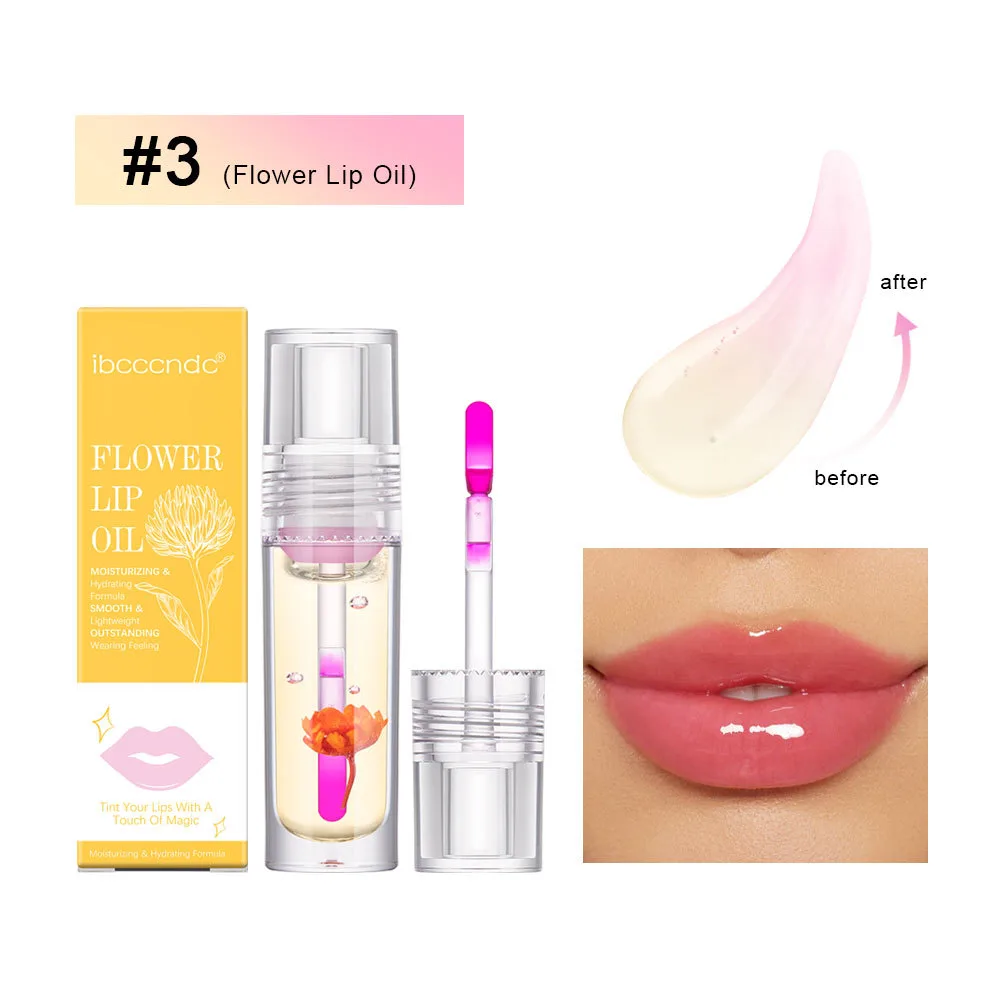 Flower Color Changing Lip Oil Moisturizing Jelly Lipgloss Clear Temperature Change Liquid Lipstick Reduce Lip Line Make Up Flowers Lip Gloss 3 - Shop at LoveMi