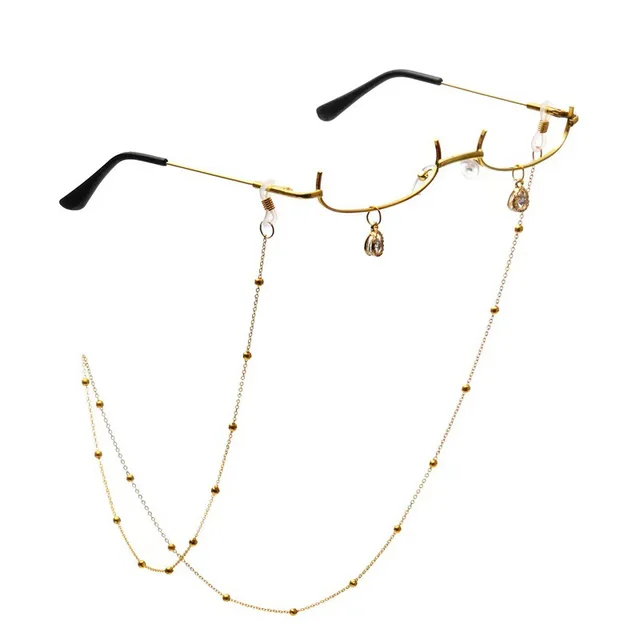 Pure Desire Style Half rim Glasses Lens free Decorative Frame Golden Chain - Shop at LoveMi