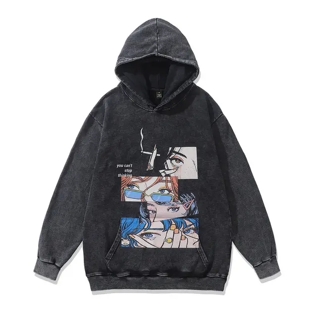 Retro Loose Hip Hop Terry Coat Hooded Sweater Slm28 - Shop at LoveMi