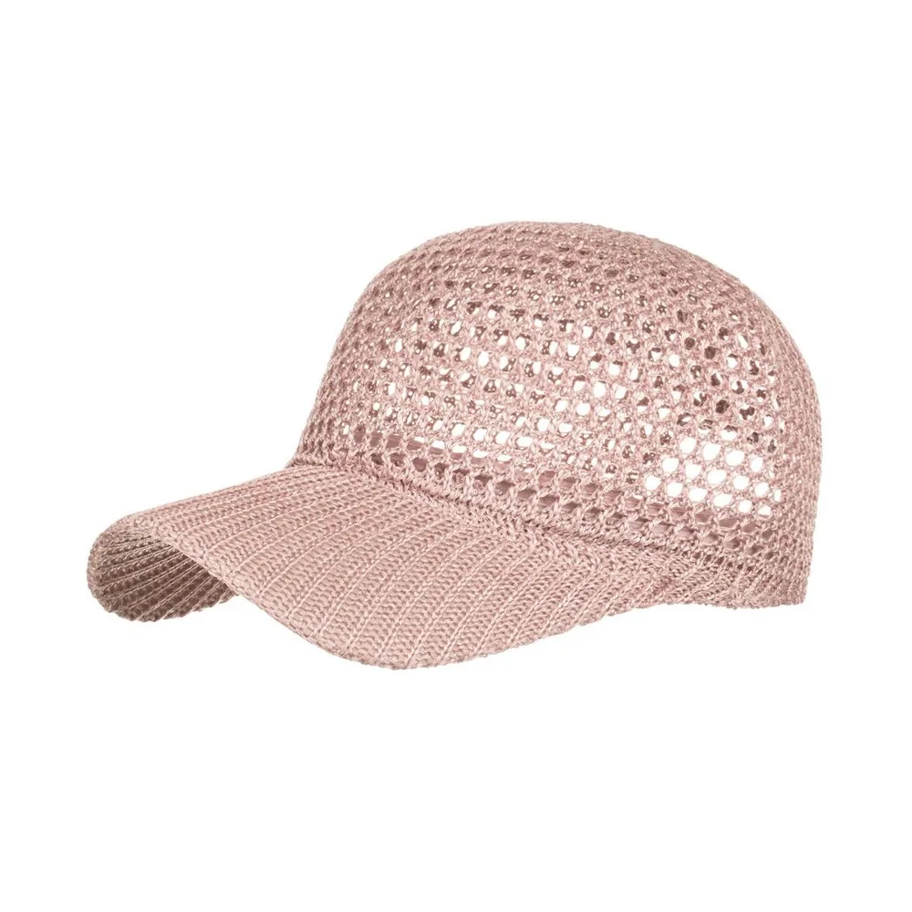 Men's Summer Outdoor Sun Protection Sunshade Women's Breathable Cool Fishing Net Baseball Cap - Pink