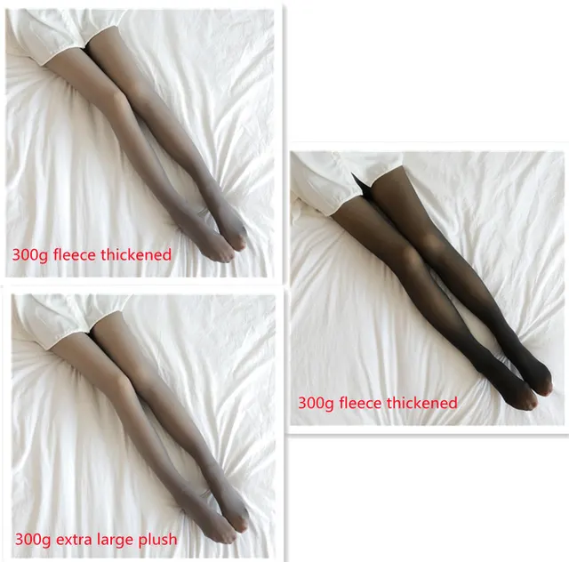 Fake Translucent Plus Size Leggings Fleece Lined Tights Fall And Winter Warm Fleece Pantyhose Women Fleece Lined Pantyhose Thermal Winter Tights ... Set25 - Shop at LoveMi