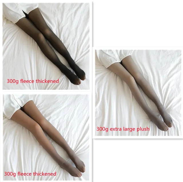 Fake Translucent Plus Size Leggings Fleece Lined Tights Fall And Winter Warm Fleece Pantyhose Women Fleece Lined Pantyhose Thermal Winter Tights ... Set33 - Shop at LoveMi