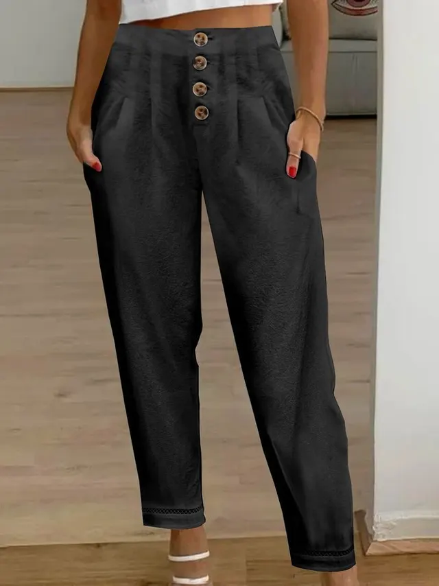 Women's Casual Trousers Temperament Commute Tappered Pencil Pants Black - Shop at LoveMi