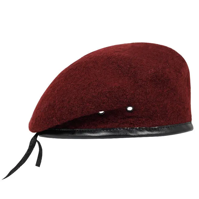 European And American Autumn And Winter Pure Wool Painter Cap Wine Red - Shop at LoveMi