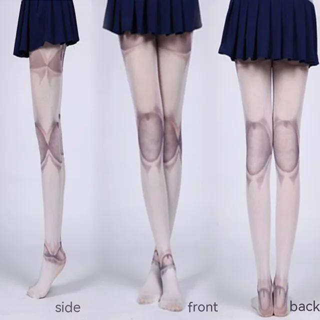 Joint Socks Autumn And Winter Women's Printed Romper Stockings 20D Thin - Shop at LoveMi