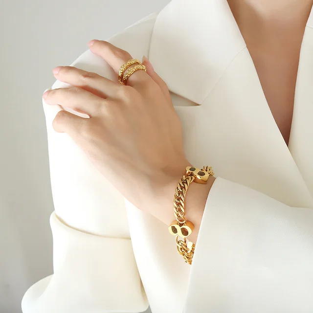 Digital Personalized Bracelet Titanium Steel Design Heavy Industry Bracelet Gold 8 - Shop at LoveMi