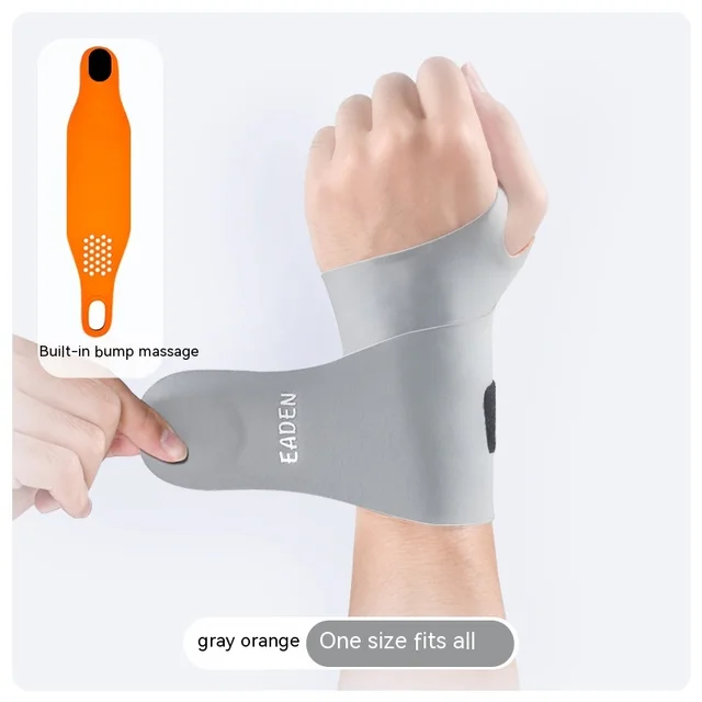 Tendon Sheath Pain Strain Exercise Sprain Wrist Guard Gray Orange Single Pack - Shop at LoveMi