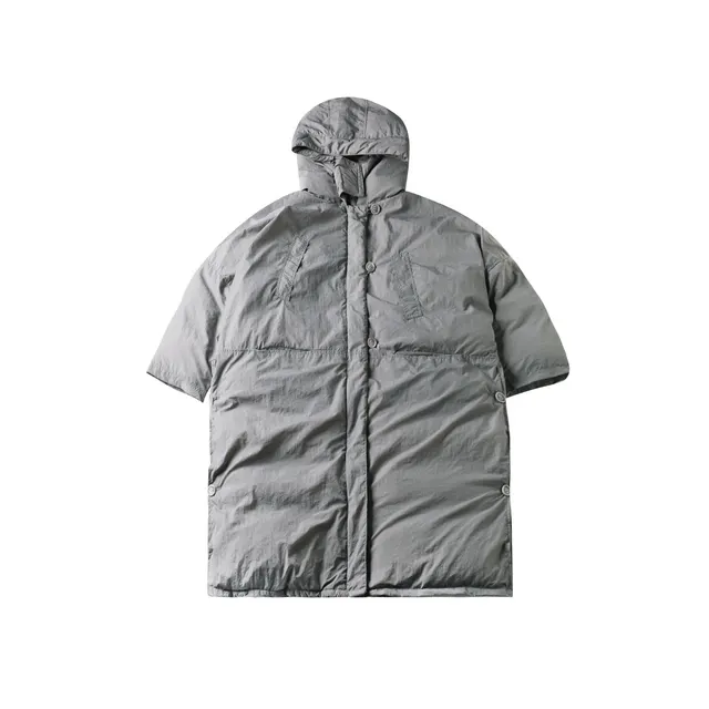 Fashion Design Thickened Coat Slit Loose Hooded Large Cotton padded Clothes Gray - Shop at LoveMi
