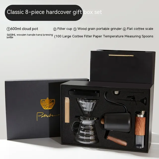 Pour over Coffee Suit Gift Box Household American Coffee Maker Coffee Pot With Scale Combination 8 Hardcover With Handbag - Shop at LoveMi