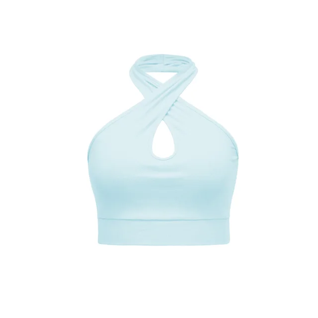 Women's Halter Backless Knitted Vest Top Gsbm029 Light Blue - Shop at LoveMi