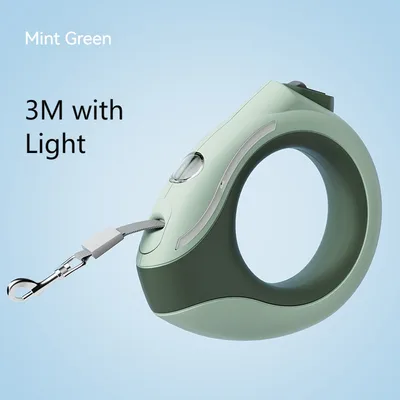 Ring With Light Dog Leash Pet Automatic Retractable Leash Luminous Ring Mint Green - Shop at LoveMi