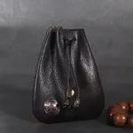 Crafts Antique Style Easy To Carry Jewelry Change Handbag - Black