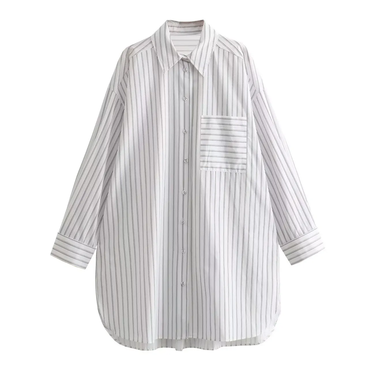 Style Fashionable Striped Loose Shirt - View 1