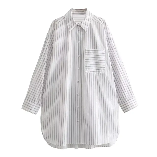 Style Fashionable Striped Loose Shirt Picture Color - Shop at LoveMi