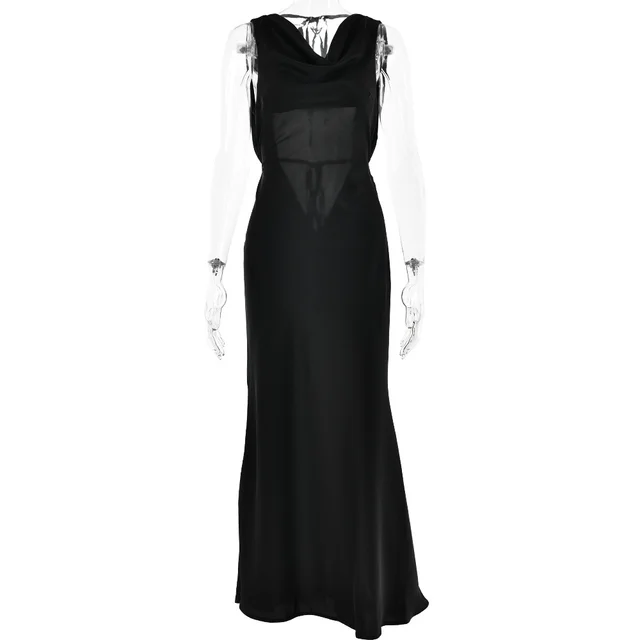 Women's Clothing Banquet Style Evening Lace Up Long Dress Black - Shop at LoveMi