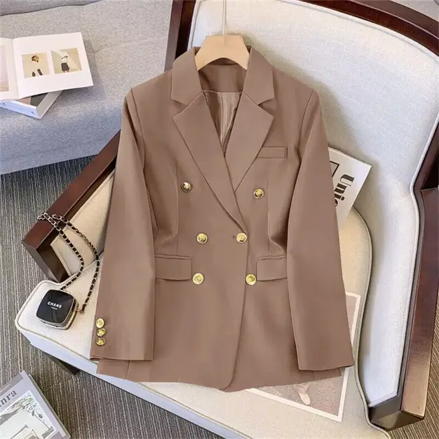 New Small Business Suit Slim Fit Slimming Fashionable All match Slimming Elegant Lady Khaki - Shop at LoveMi