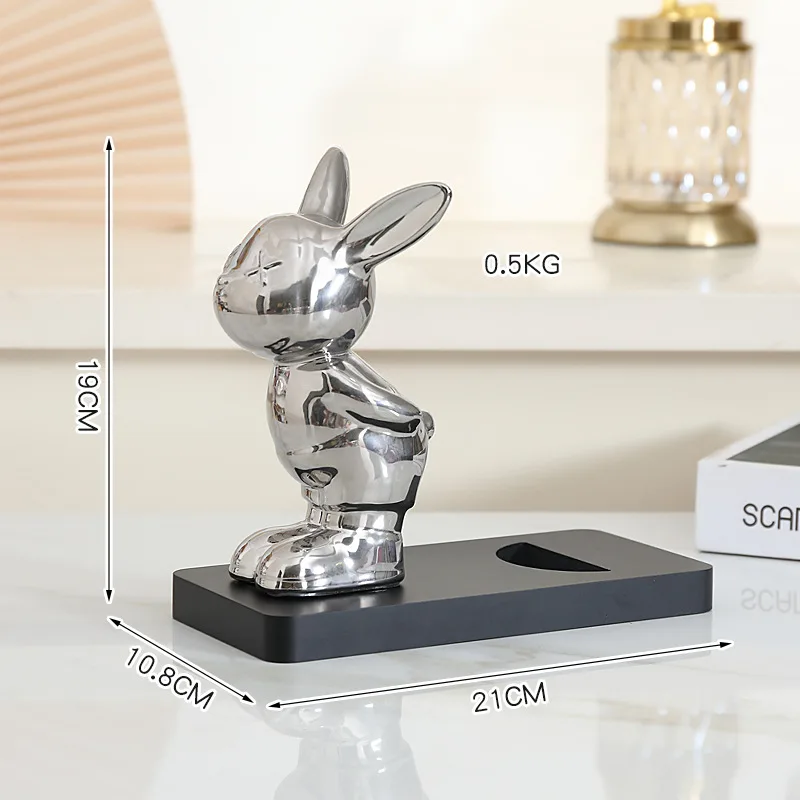 Wine Rack Decoration French Bulldog Creative And Slightly Luxury Decorations - 593 Silver