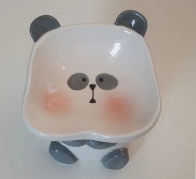 Cute Cartoon High Leg Ceramic Pet Bowl Cute Panda Tall Bowl - Shop at LoveMi