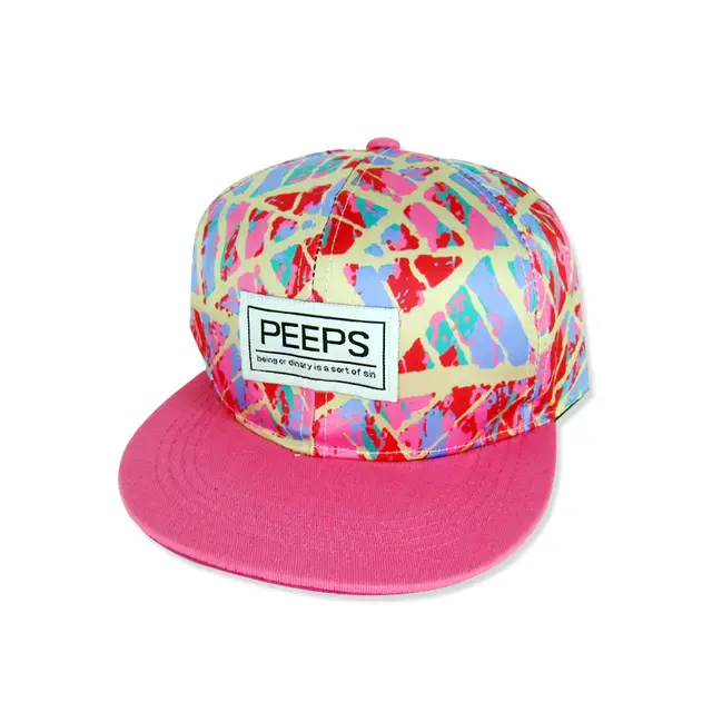 New PEEP Patch Korean Style Baseball Cap Ladies Patch Rose Red Edge - Shop at LoveMi