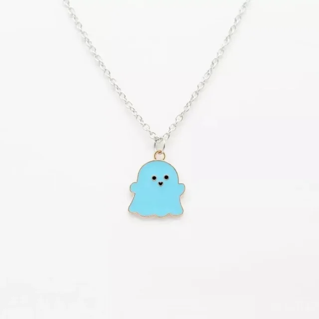 Gift Ornament Cartoon Unique Couple Stainless Steel Necklace Blue Necklace - Shop at LoveMi
