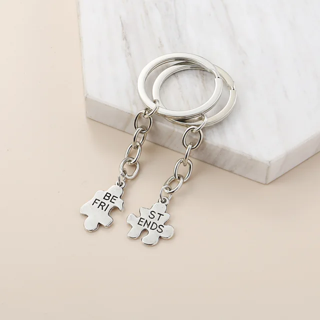 Crystal Love Puzzle Hollow Letters Accessories Geometric Simple Couple Keychain E592 - Shop at LoveMi