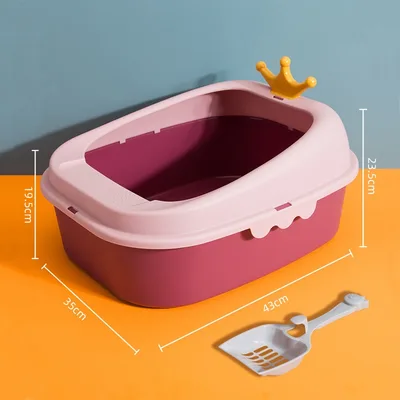 Crown Litter Box Oversized Full Semi enclosed Cherry Blossom Small Size - Shop at LoveMi