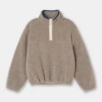 Lamb Wool Sweatshirt Lapel Thickening Warm Lazy Pullover Soft Glutinous Plush Coat - Camel