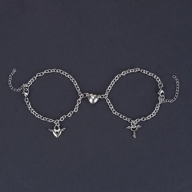 Heart shape Lock Suction Couple Combination Bracelet Oshaped Chain Key - Shop at LoveMi