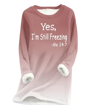 Autumn And Winter Women's Fleece lined Women's Round Neck Sweater Ltnswy312 - Shop at LoveMi