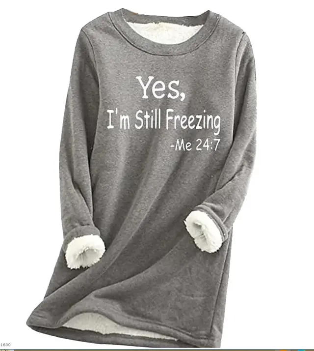 Autumn And Winter Women's Fleece lined Women's Round Neck Sweater Ltnswy313 - Shop at LoveMi