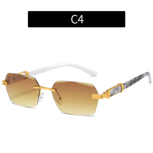Women's Trimming Ocean Lens Rimless Sunglasses C4 - Shop at LoveMi