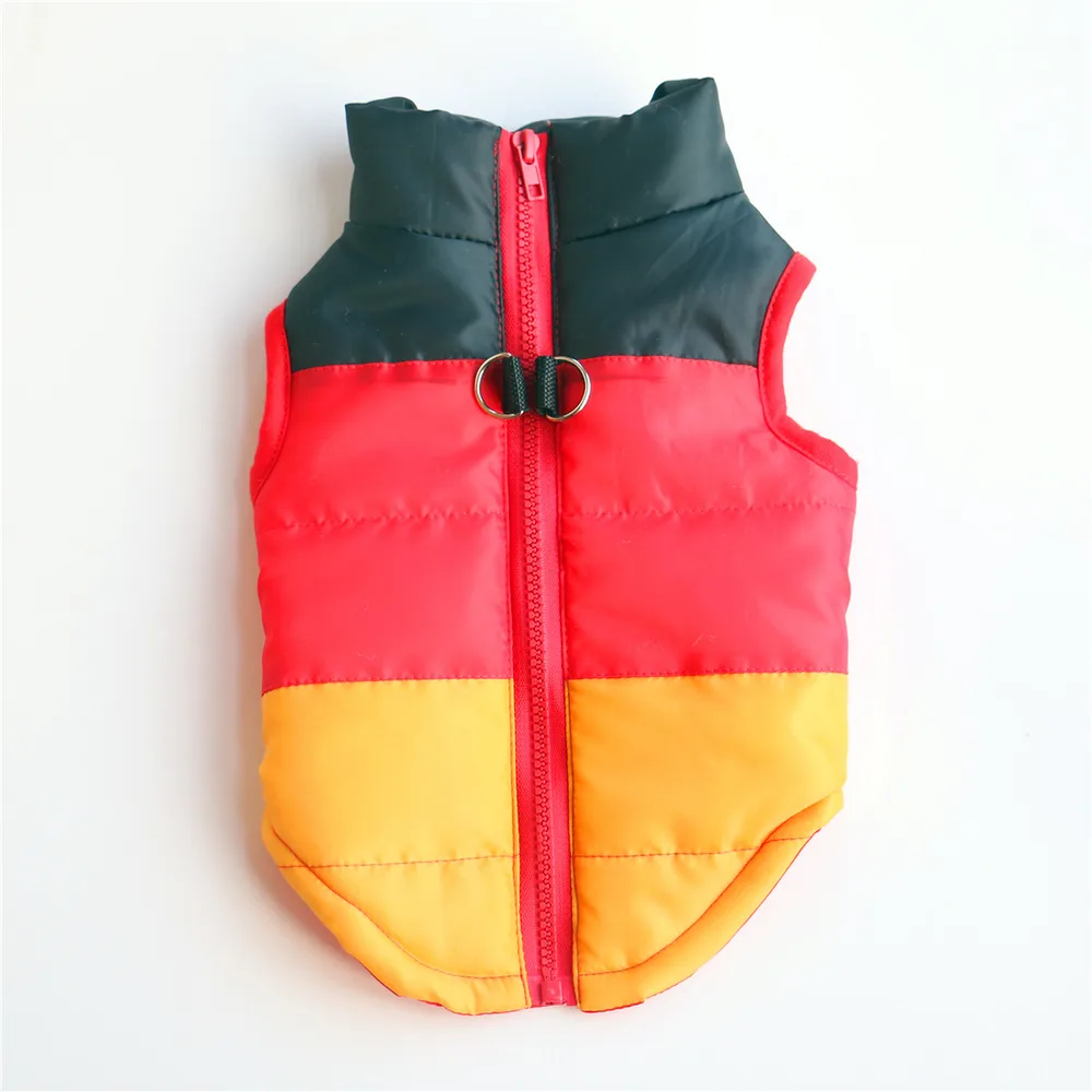 New Dog Clothes Winter Thickened Dog Cotton-padded Jacket Waistcoat Vest Down Silk Cotton Traction Buckle - Yellow