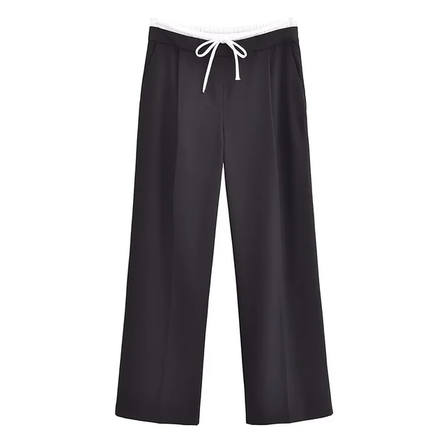 Knot Design Lace up Side Zip Casual Trousers Picture Color - Shop at LoveMi