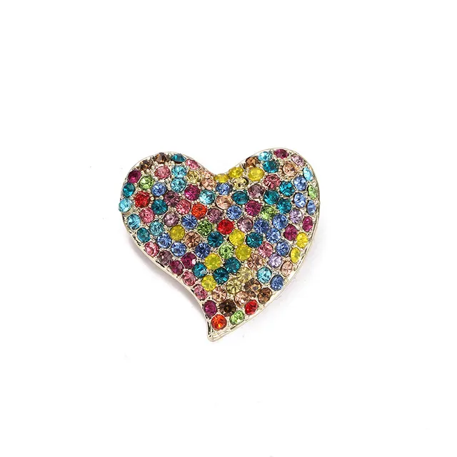 Women's Heart shaped Diamond Brooch Vintage Rhinestone Pin Style 3 - Shop at LoveMi