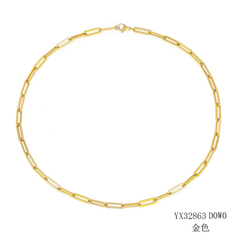 Stainless Steel Minimalist Cross Women's Gold-plated Necklace - 42Cm Gold - View 1