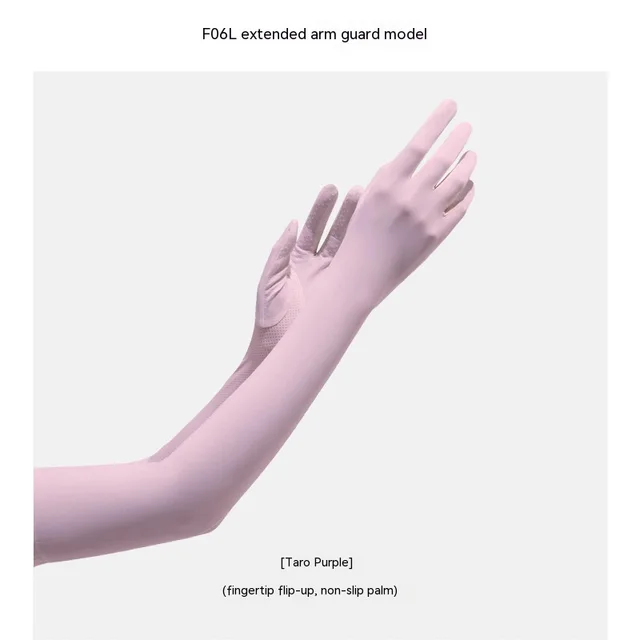 Nylon Ice Silk Long Sun Protection Ice Sleeve Gloves Women's UV Protection Sleeves Sun Protection Summer Long Arm Guard F06L Classic Taro Purple - Shop at LoveMi