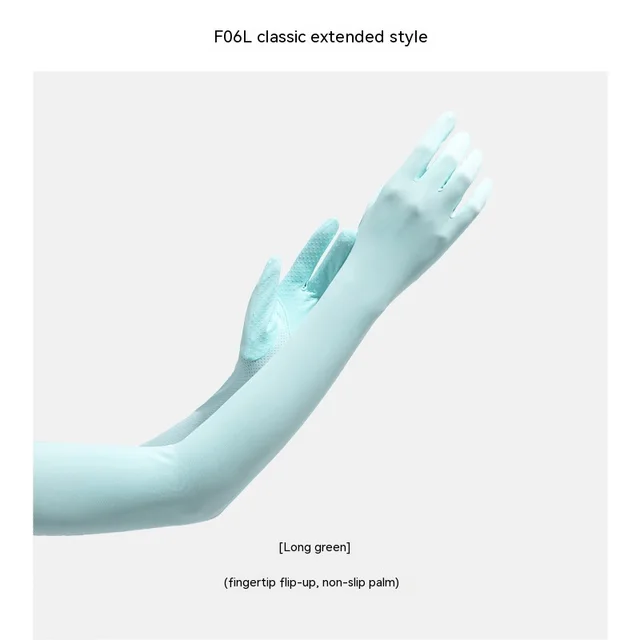 Nylon Ice Silk Long Sun Protection Ice Sleeve Gloves Women's UV Protection Sleeves Sun Protection Summer Long Arm Guard F06L Classic Verdant Green - Shop at LoveMi
