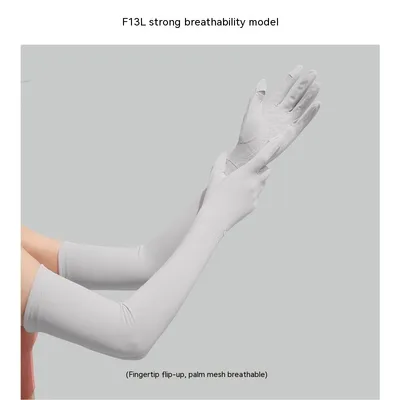 Nylon Ice Silk Long Sun Protection Ice Sleeve Gloves Women's UV Protection Sleeves Sun Protection Summer Long Arm Guard F13L Breathable Crabshell Gray - Shop at LoveMi