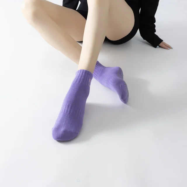 Embroidered Yoga Socks Women's Breathable Non slip New Proud Drops Amethyst - Shop at LoveMi