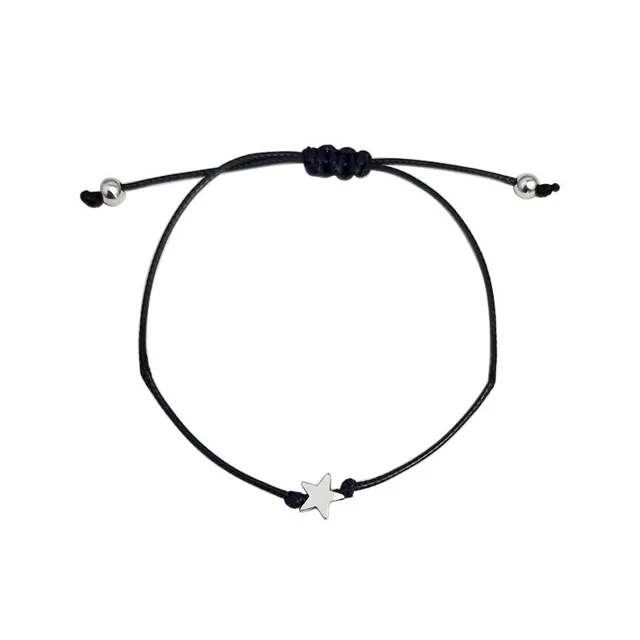 Heart Bracelet Simple Alloy Heart shaped Wax Line Woven Friendship Couples Bracelet Black Five Pointed Star - Shop at LoveMi