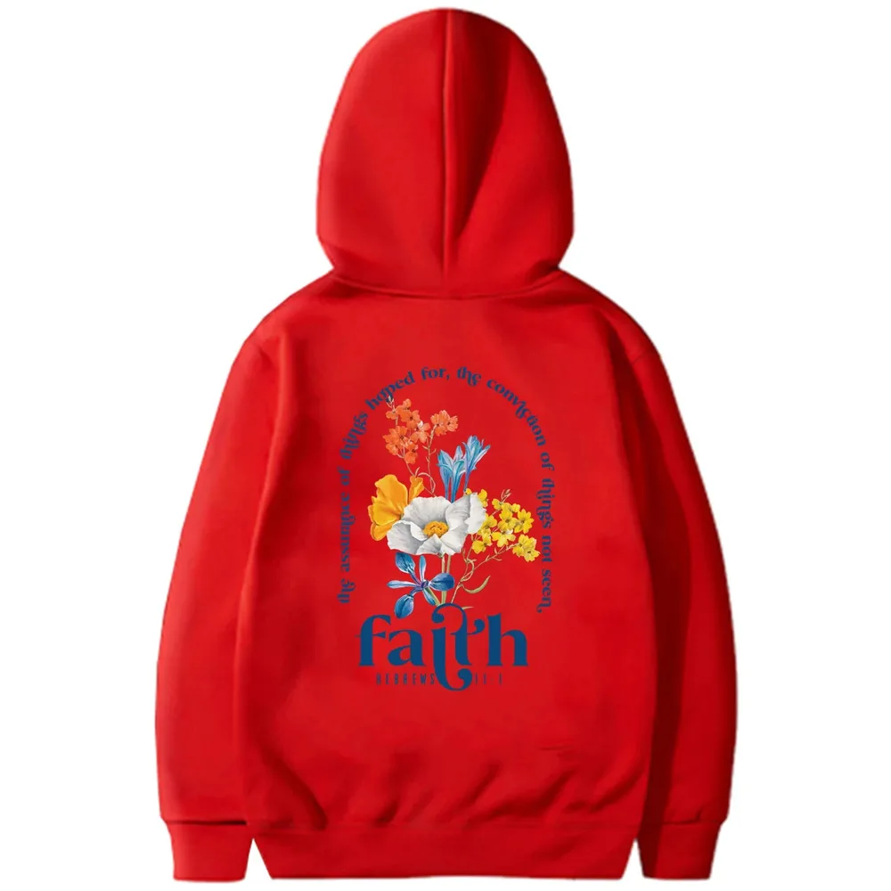 Aesthetic Christian Hoodies Bible Verse Hoodie Women - Red - View 1
