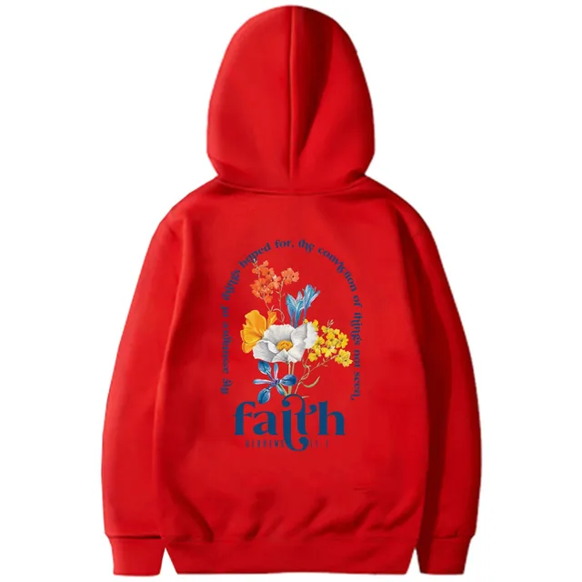 Aesthetic Christian Hoodies Bible Verse Hoodie Women Red - Shop at LoveMi