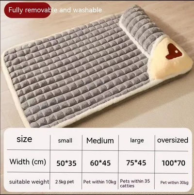 Detachable And Washable Winter Warm Dog Mat For Sleeping Gray - Shop at LoveMi