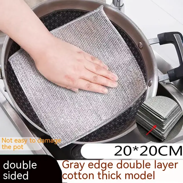 Home Stove Washing Pot Oil free Stain Removal Washing Cloth Cotton White And Silver Silk - Shop at LoveMi