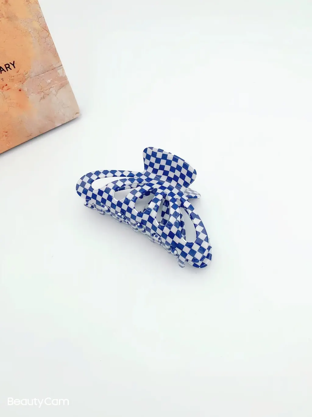 9CM Plaid Barrettes Girly Temperamental Hollow Grip - Tea Green 9Cm