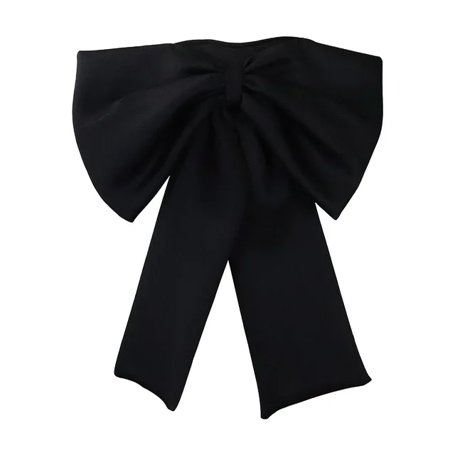 Bow Chest Wrap Strapless All matching Short Top Black - Shop at LoveMi