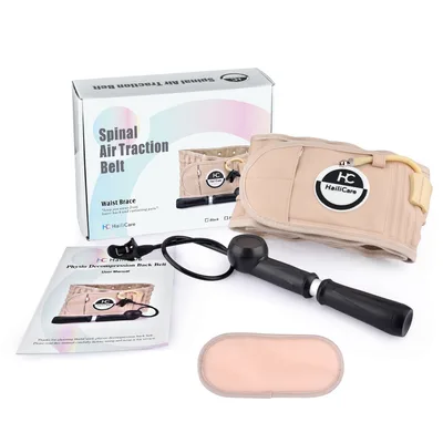 Elderly Waist Support Belt Inflatable Decompression Spine Waist Health Care Shaping Fitness Waist Protection Belt Apricot - Shop at LoveMi