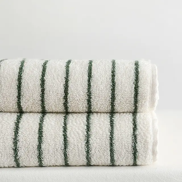 Parent child Large Rhombus Striped Long staple Cotton Yarn dyed Household Towels Bath Green Blype - Shop at LoveMi