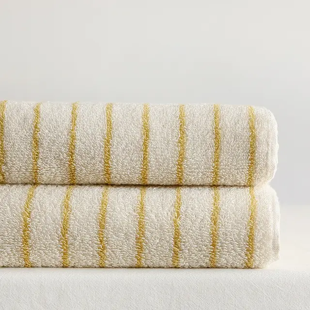 Parent child Large Rhombus Striped Long staple Cotton Yarn dyed Household Towels Bath Yellow Blype - Shop at LoveMi